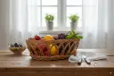 Handcrafted Willow Wicker Basket – Oval Open-Weave Design