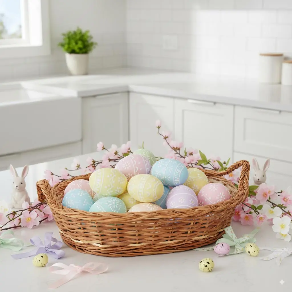 Rustic Oval Willow Wicker Basket with Handles – Two-Tone Design