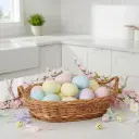 Rustic Oval Willow Wicker Basket with Handles – Two-Tone Design