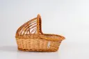 Handwoven Two-Tone Willow Wicker Basket with Arched Handle – Elegant & Functional Storage