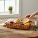 Handcrafted Rectangular Willow Wicker Tray – Elegant Serving & Storage Basket