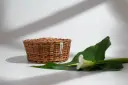 Handcrafted Round Willow Wicker Basket – Natural Finish