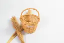 Handwoven Willow Wicker Basket – Small Utility Storage with Handle