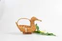 Handwoven Duck-Shaped Willow Wicker Basket – Artisan Decorative Storage