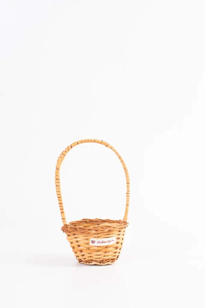 Tall Handle Mini Willow Wicker Basket – Handwoven Decorative Accent
