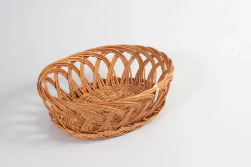 Handcrafted Willow Wicker Basket – Oval Open-Weave Design