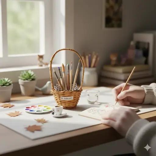 Tall Handle Mini Willow Wicker Basket – Handwoven Decorative Accent